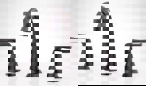 Two Handle Widespread Bathroom Sink Faucet in Matte Black